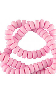 Polymer beads rondelle 7mm - Pure pink